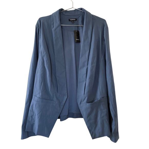 Torrid Open Front Blazer Jacket Purple Blue Women Size 3 Plus Workwear - Picture 1 of 11